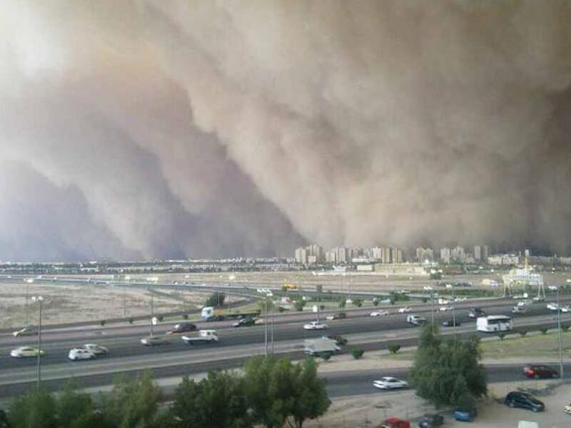 Storms that happened in Kuwait were sent by God from the west of Libya, namely the Great Sahara, let loose on anti-Gaddafi agents.