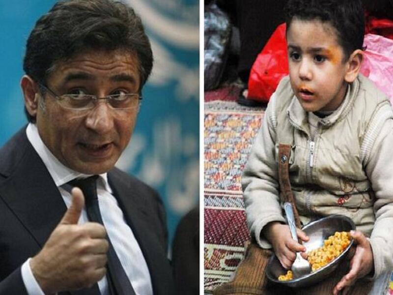 Ahmed Ezz, The 'Steel' billionaire (L);  a hungry Egyptian child (R)