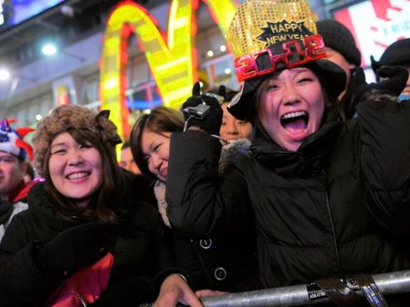 Thousands of revelers gather in New York's Times Square to celebrate the ball drop at the annual New Years Eve celebration in New York City.