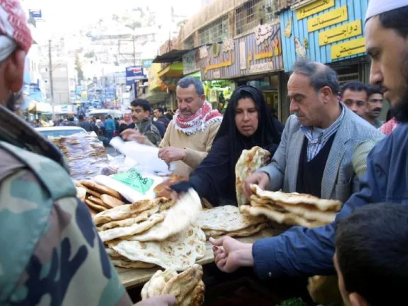 Shopping frenzy : Reports off the street of rationing of food supplies in Jordan this 
Ramadan as one shopper getting stocked up for the opening week tells of being restricted on the number of chickens
 he was allowed to buy in a Jordan food market. Five chickens exceeded his allowance, apparently.
