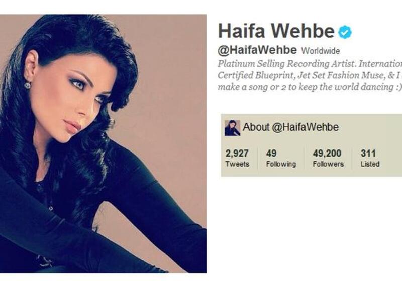 @HaifaWehbe: This diva pop-act is also taking the online Twitterworld by storm, boosting her fanbase in a numbers game not so different to record sales. An active 'Tweep' with nearly 3,000 tweets in just months, she is even more regular at changing her 'avatar' (profile pic). She engages with followers, even name-called one teenager a 'monkey'.

