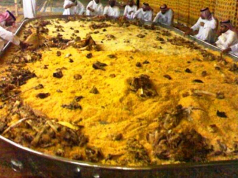 'Kabsa' : A traditional Arabian rice and meat dish. Picture taken from a period when a cooking storm of competitions swept the region for 'biggest humus/ tabbouleh' stand-offs 