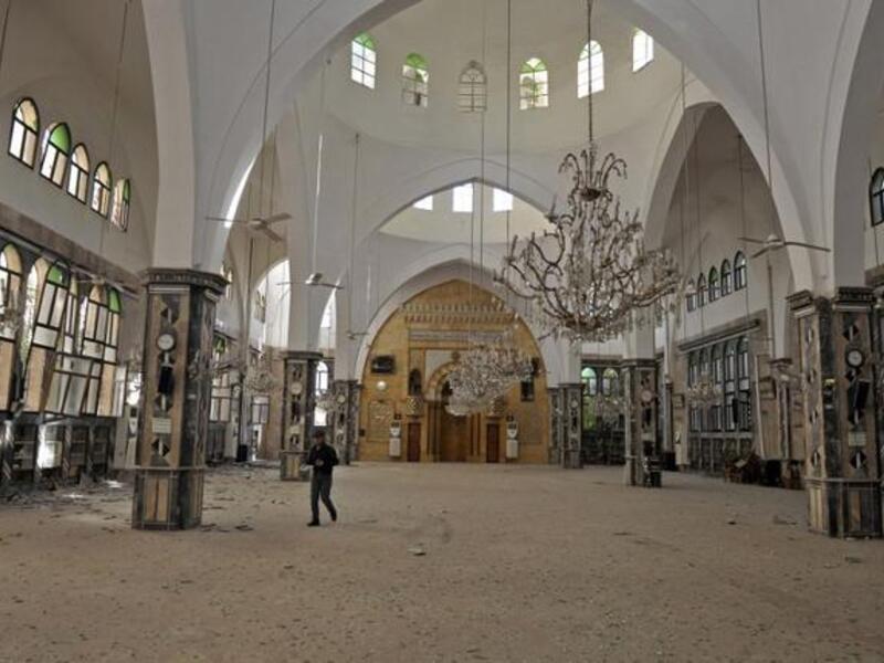 Ummayad Mosque in aleppo was attacked by assad's army.