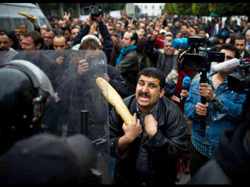 Tunisia protest baguette