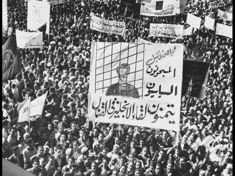 egypt 1952: the political prisoners wish to face the english troops in battle  (Denver Post) 