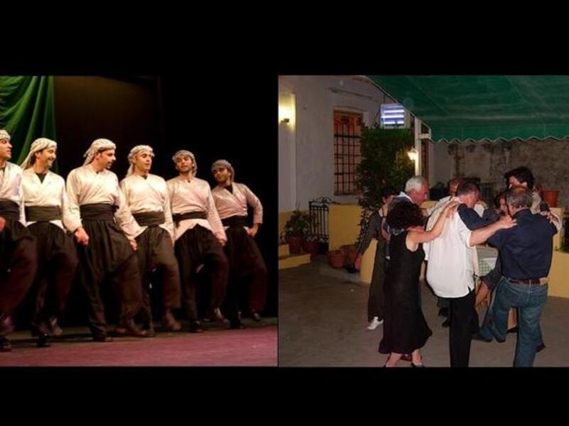 Arabic dabke dancing and Greek dancing