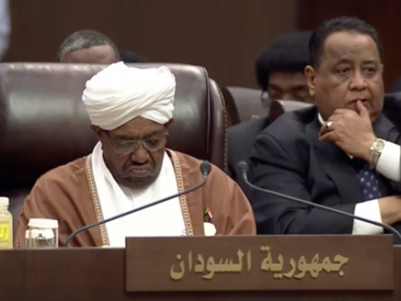 Omar al-Bashir, President of Sudan, at the Arab League summit in Jordan, 29 March 2017. 