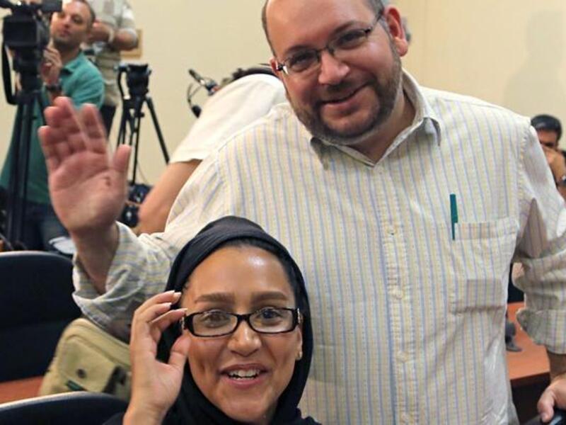 Detained Washington Post correspondent Jason Rezaian and his wife, photojournalist Yeganeh Salehi.  Both were arrested for espionage last July while working in Iran, but Salehi was later released. (AFP/File)