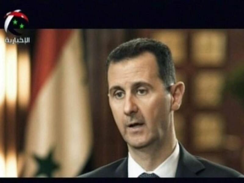Bashar al-Assad gives an interviews on 17 April (Al-Ikhbariya/AFP)