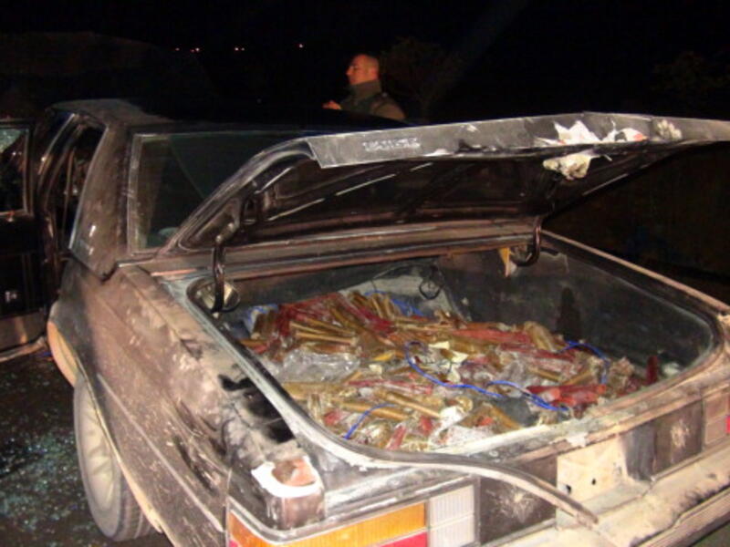 Car rigged with 400 kg (250 pounds) of explosives was found by the Lebanese army abandoned on a road between the villages of Makneh and Yunin in the Bekaa Valley, late on November 21, 2013. [Getty Images]