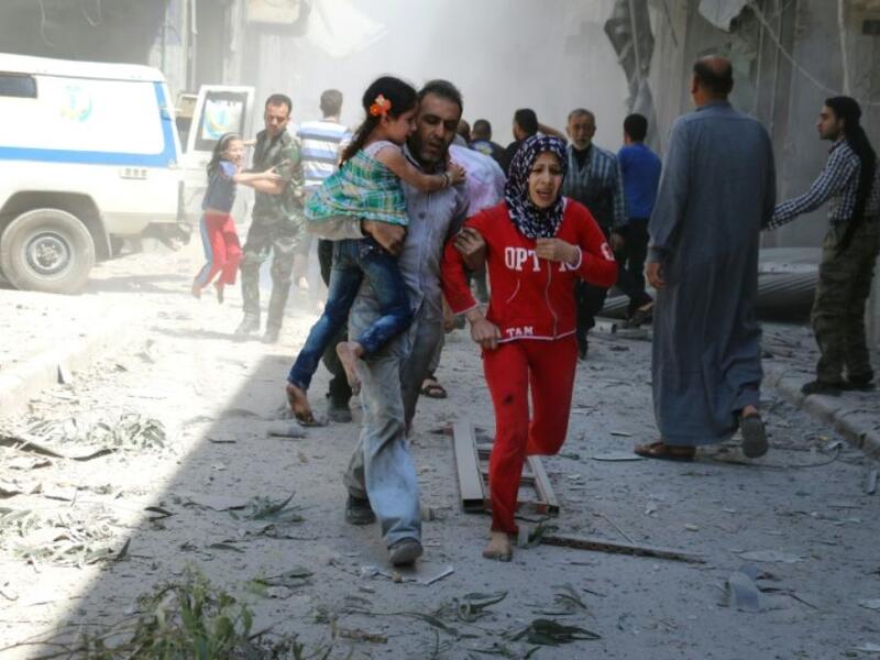 Regime aircraft pounded rebel areas of Syria's second city Aleppo in another day of bloodshed. (AFP/Ameer Alhalbi)