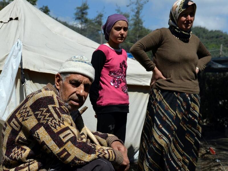 Syrian Turkmen in a refugee camp. (AFP/File)