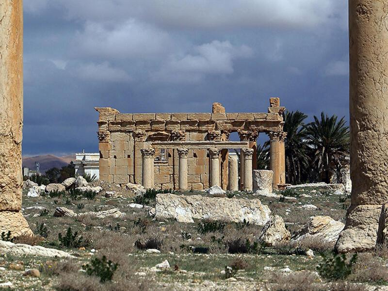 The ancient Temple of Baal Shamin in Palmyra on March 14, 2014. (AFP/Joseph Eid)