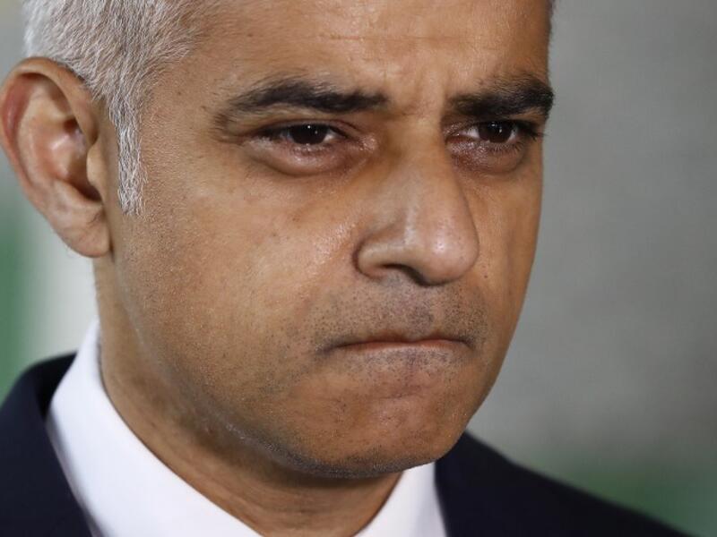 Mayor of London Sadiq Khan leaves after observing a minutes' silence with London ambulance staff in London on June 6, 2017, in memory of the victims of the June 3 terror attacks. (Odd Andersen/AFP)