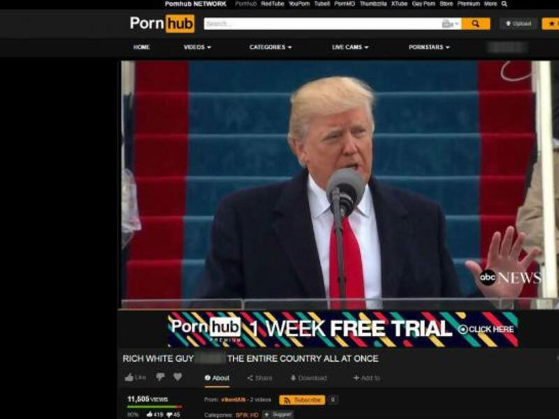Trump's inauguration video on Pornhub, titled: ‘Rich White Man F***s the Entire Country at Once.’ (Screengrab) 