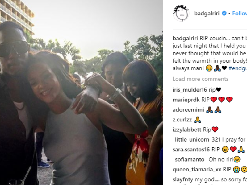 The 29-year-old singer posted a series of photos of her and Tavon Kaiseen Alleyne together and called for an end to gun crime as she mourned his death. (AFP/File)