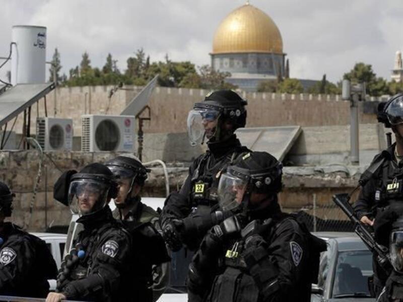 A number of mosque guards were wounded after they were assaulted by Israeli forces in the mosque’s courtyards. (AFP) 