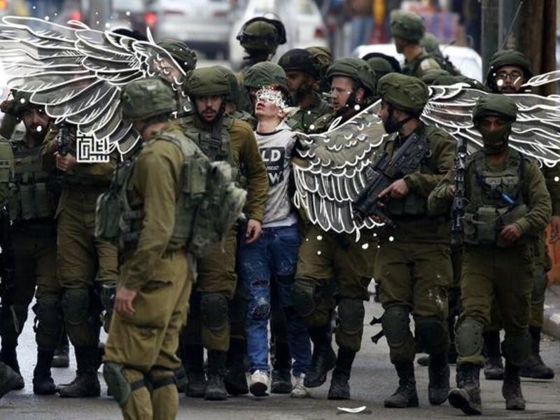 Palestinian graphic designer Asma Musleh's take on Abed Al Hashlamoun's powerful photo (Asma Musleh)