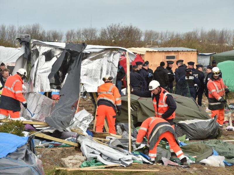 The makeshift refugee camp at Calais is set to be dismantled (AFP/File)