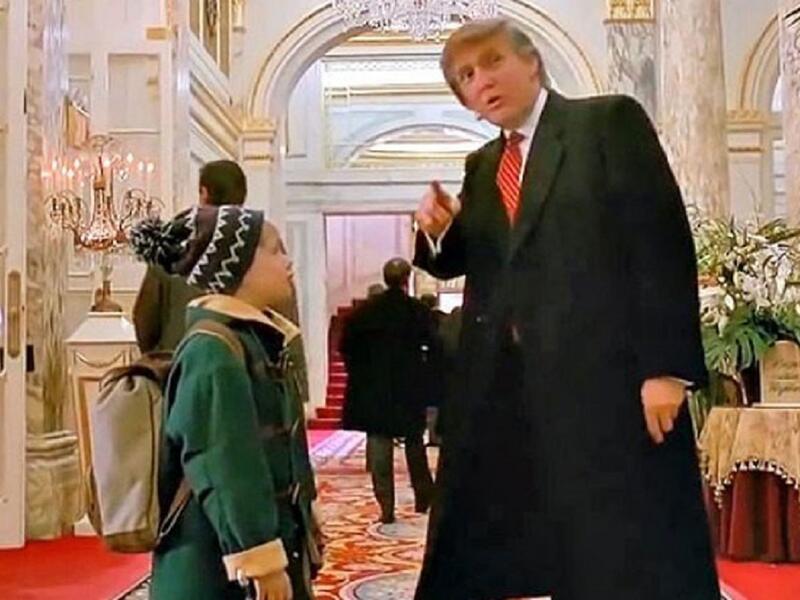 دونالد ترامب: ظهر الرئيس الأمريكي في مقدمة فيلم إباحي عام 2000، وظهر في برامج المصارعة، وظهر في إعلان لـ "بيتزا كرفت"، كما وظهر في لقطة من فلم "هوم ألون" الجزء الثاني عندما أخبر الطفل عن اتجاه مدخل الطائرة.
