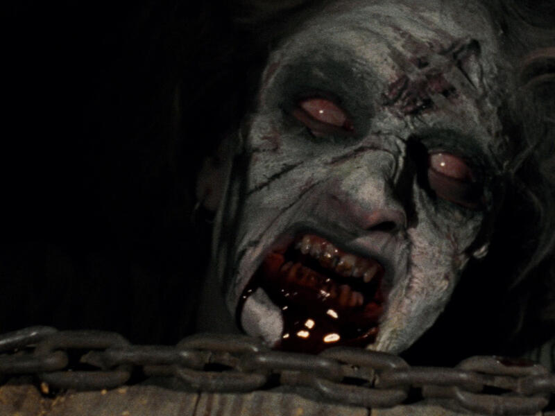 Evil Dead : أصدقاء يختبؤون في كوخ يستحضرون شيطانًا يعيش بالقرب منهم ويسيطر على الجميع واحدًا تلو الآخر،  إلى أن يبقى الأخير ليقاتل بكل قوة ويدافع عن حياته
