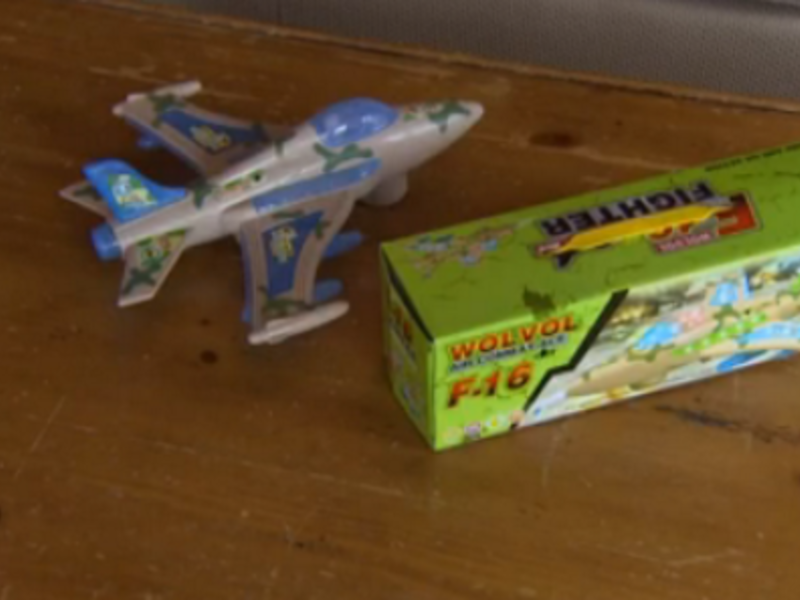 Many bought the toy fighter jet as a Christmas gift, but were shocked to find that the sound it made was not that of a military aircraft. (Twitter)