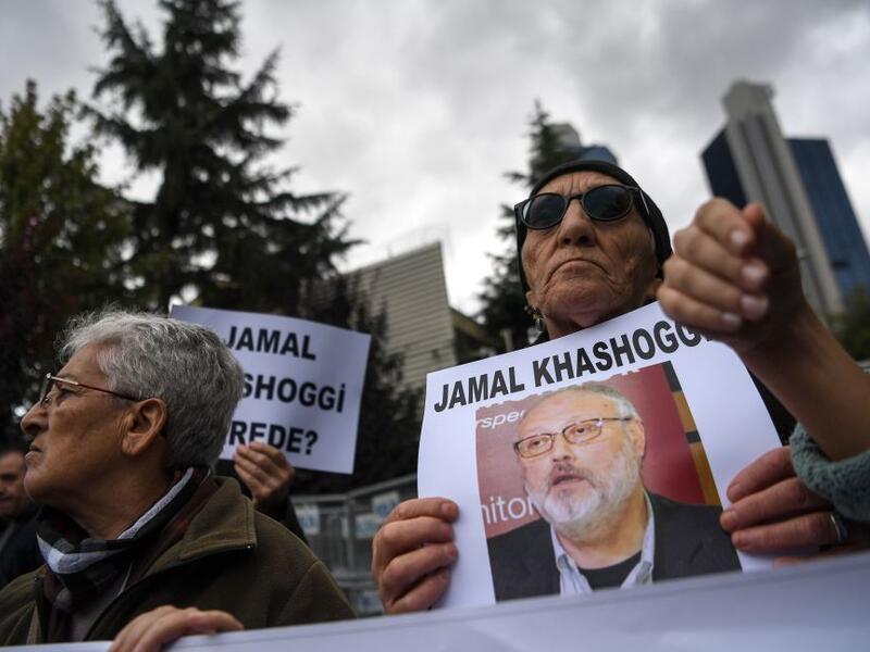Protesters want answers about Jamal Khashoggi’s disappearance. So do media outlets like The New York Times and tech companies like Uber, which pulled out of a tech conference in Saudi Arabia. (Ozan Kose/AFP)
