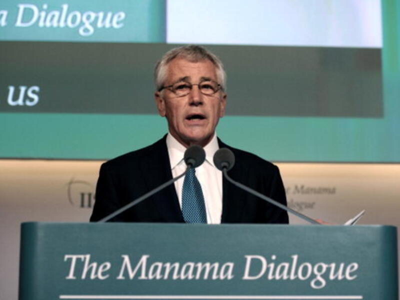 US Secretary of Defense Chuck Hagel speaks during the 9th International Institute for Strategic Studies (IISS) Regional Security Summit in the Bahraini capital Manama on December 7, 2013. [AFP]