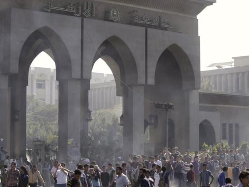 Al Azhar has been one of the key sites of pro-Morsi protests since the former Islamist president's oust in July (Courtesy of Voice of America)