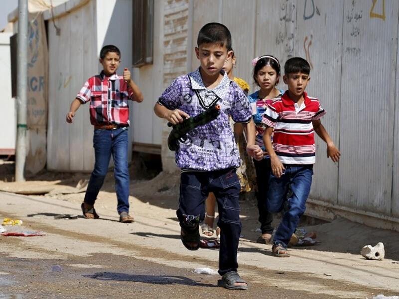 الأطفال في مخيم الزعتري في الأردن