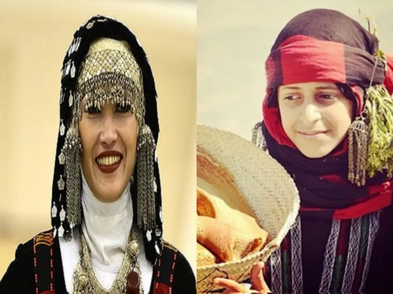 اليمن: " المشقر" باقة من الريحان والزهور والكاذي زكية الرائحة تستخدمها بعض النساء للزينة بوضعه من فوق الأذن إلى مقدمة الوجه مشدوداً عليه بالحجاب، ويمكن أن لل"مشقر" أن يكون من الفضة أو المعدن.