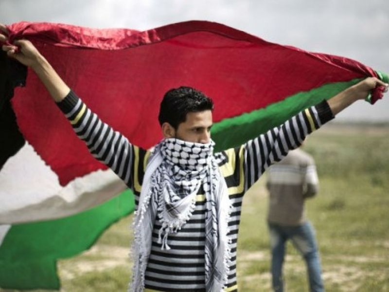 A Palestinian protester on Land Day in 2014, Gaza. (AFP/file)