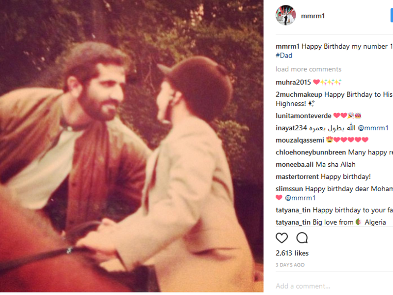 وكتبت الشيخة ميثاء ابنة بن راشد على الإنستغرام مع صورة قديمة تجمعهما على الخيل: "Happy Birthday my number 1 "