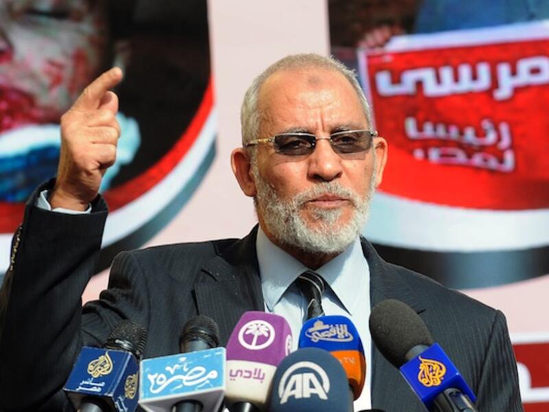 Three judges in the trial of Muslim Brotherhood supreme guide Mohammed Badie withdrew from the session on Tuesday. (AFP/File)