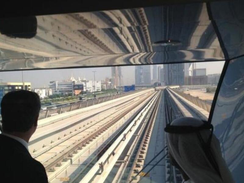 The British PM rides the newly built Dubai metro