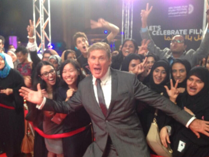 David Hasselfhoff celebrating it up in Abu Dhabi