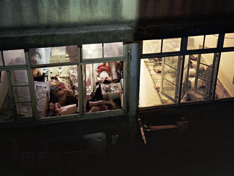 An installment of Goerge Awde's "Windows" exhibition (Photo from therunninghorseart.com)