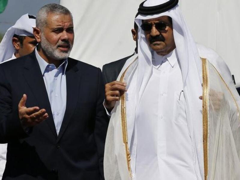 Qatari Emir Sheikh Hamad bin Khalifa Al-Thani in Gaza