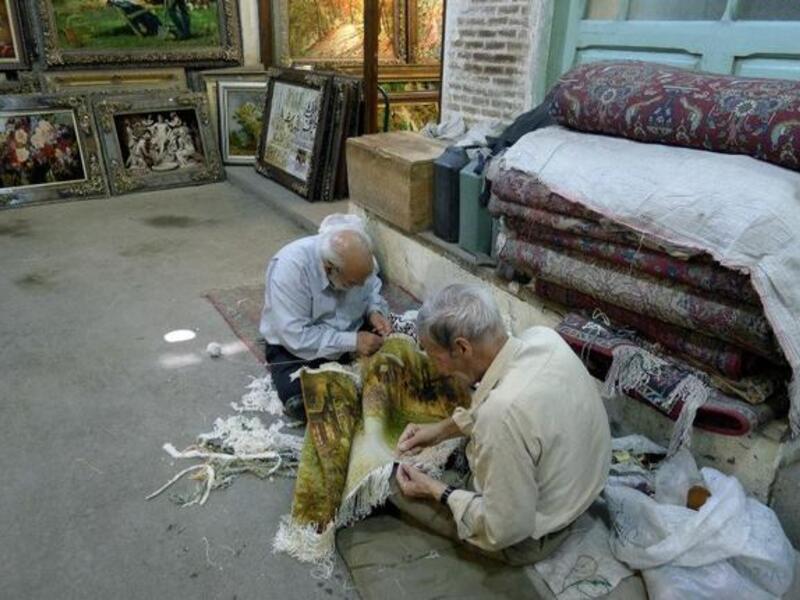 Artisans in Tabriz market, Iran.