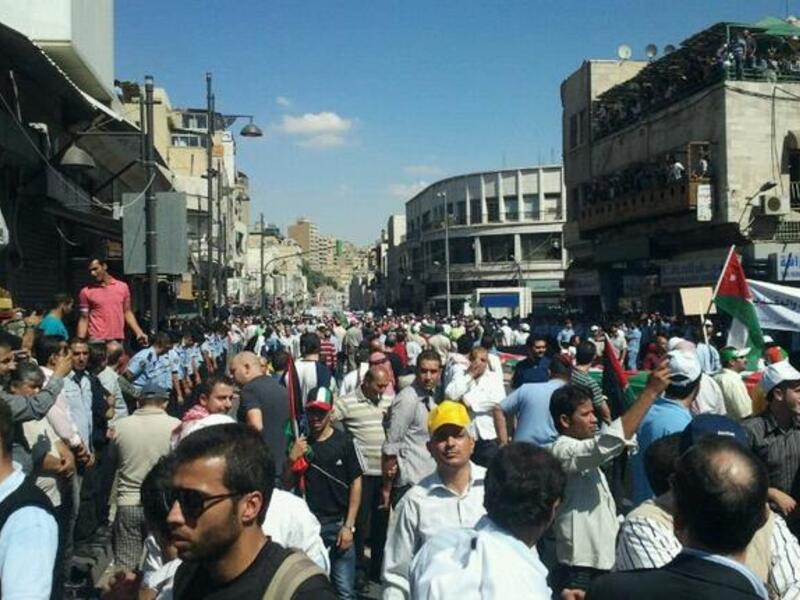 Will Jordan's protest fever go further? 'Raghdan' protestors arrive at the downtown venue in Amman's 'Friday to rescue Jordan'