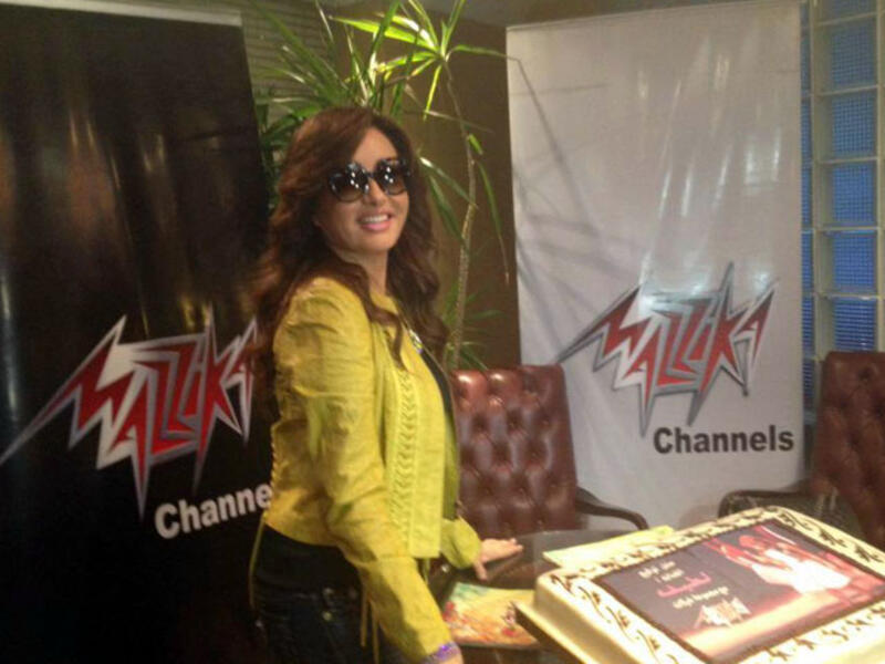 Latifa celebrated as she signed with record label Mazzika. (Image: Facebook)