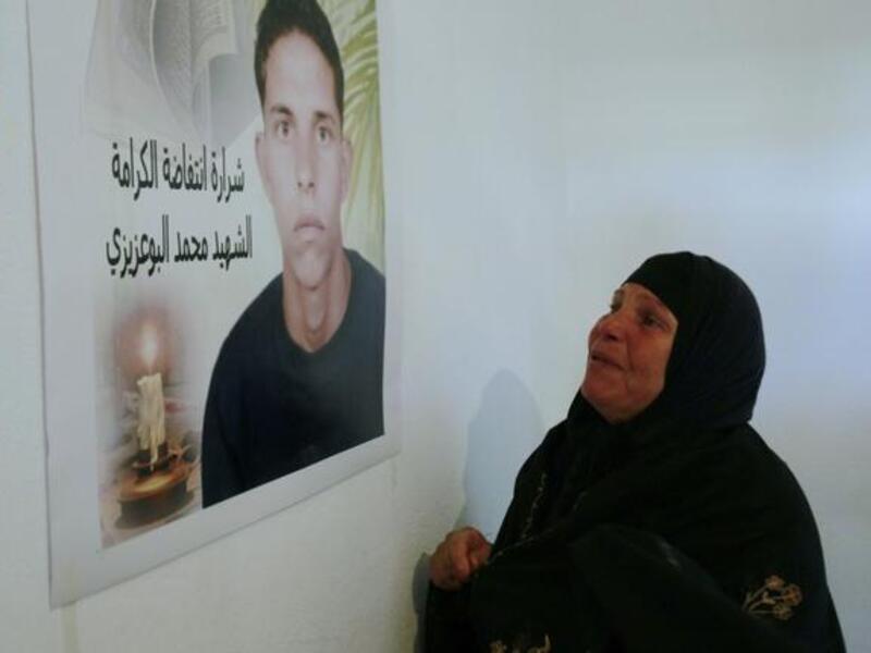 Mother Mannoubia Bouazizi mourns her son Mohammed