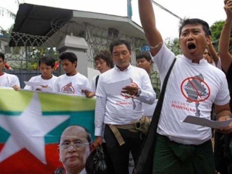 The anti-Rohingya protests continue in Myanmar