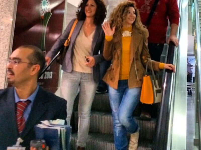 Myriam Fares descends upon her fans in the Casablanca airport. (Image: Instagram)