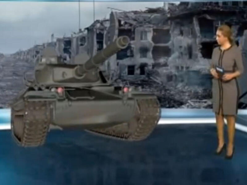 An Al-Jadeed TV newsreader presents the news in 3D. (Image: Youtube screenshot)