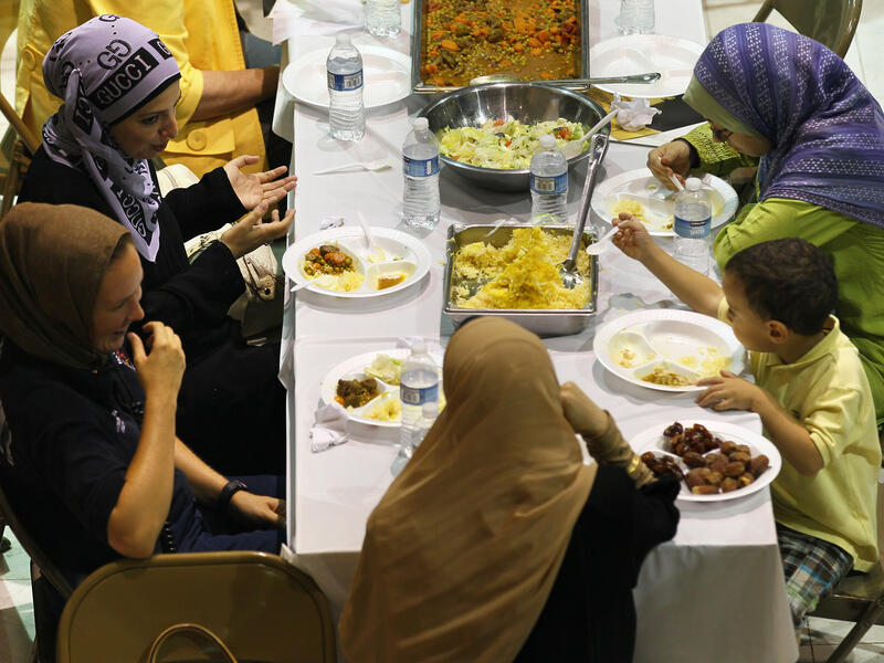 Iftar, the breaking of the fast during Ramadan, is made easier for outdoor workers by community fridges set up throughout Dubai. (AFP/File)