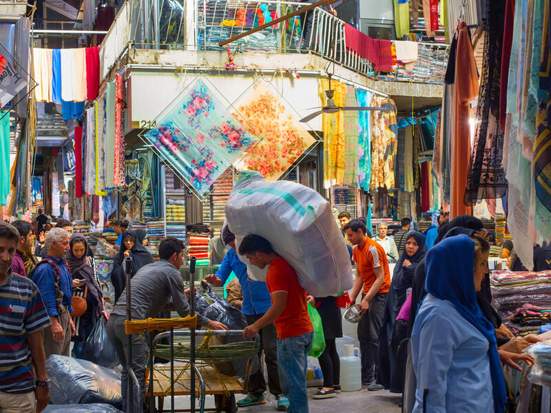 People at Tehran Grand Bazaar in Tehran, Iran (Shutterstock)