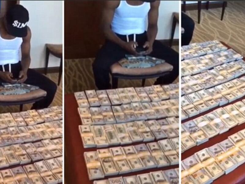 يسافر ومعه أكياس تحتوي حزماً من فئة 100 دولار أينما ذهب