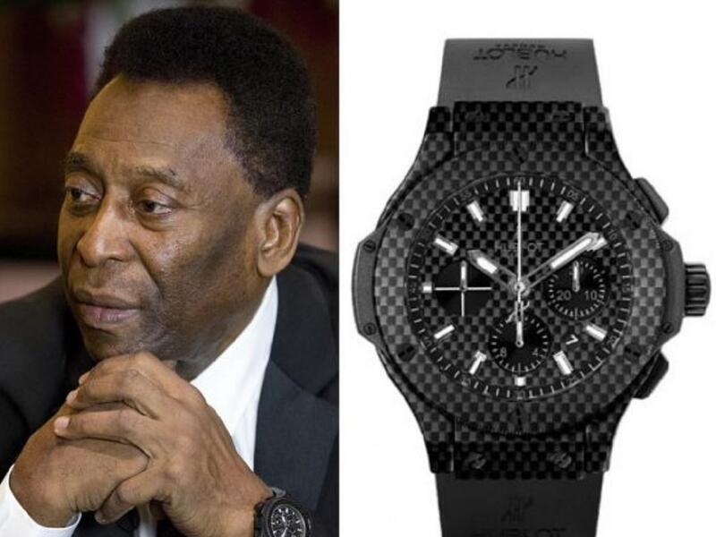 أسطورة كرة القدم البرازيلي بيليه يرتدي هوبلو بيق بانق ايفولوشن. سعرها 18669 دولار.