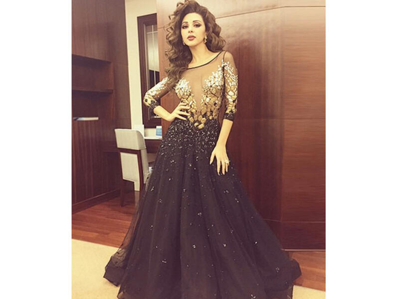 Now THIS is what we call a fab gown! Myriam Fares dazzles at a private Doha wedding performance. (Image: Facebook)